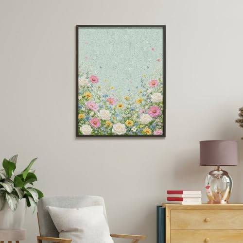 Paint by Numbers Kit for Adults Beginner Art Decor Mint Garden Floral - Image 5