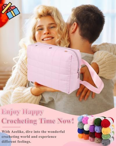 Aeelike Crochet Kit for Beginners Adults, Complete Yarn Kit, Pink - Image 2