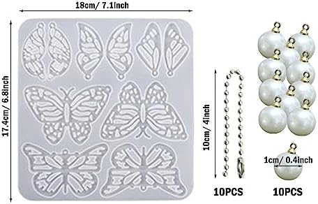 Attuslla Earring Resin Molds Silicone Butterfly Jewelry Making Earring Molds Pendant Casting Resin Epoxy Molds with Jump Rings for DIY Jewelry Making, Pendant, Earrings - Image 2