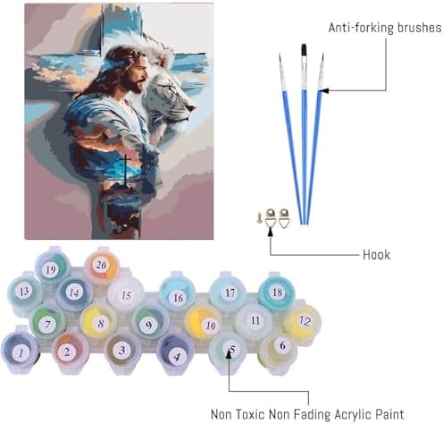 AIBOERL Paint by Numbers Kit for Adults Beginner, Religion Jesus, 12×16In - Image 4