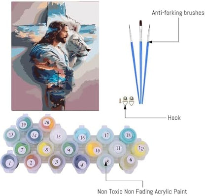 AIBOERL Paint by Numbers Kit for Adults Beginner, Religion Jesus, 12×16In - Image 4