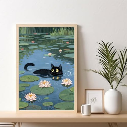 Black Cat Framed Paint by Numbers Kit for Adults Beginner 8x12 inch - Image 2