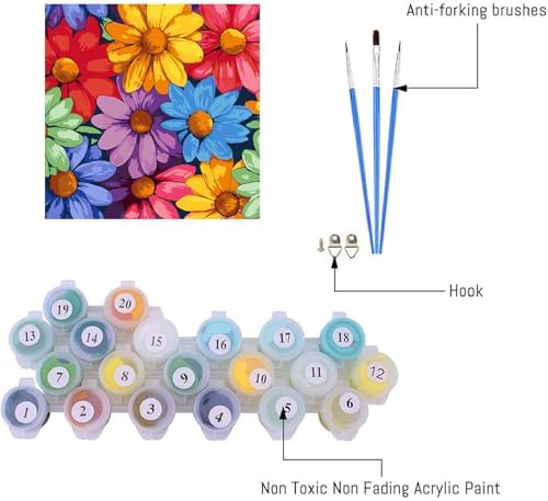 AIBOERL Paint by Numbers Kit for Adults Beginner, Flowers, 12X12In - Image 4