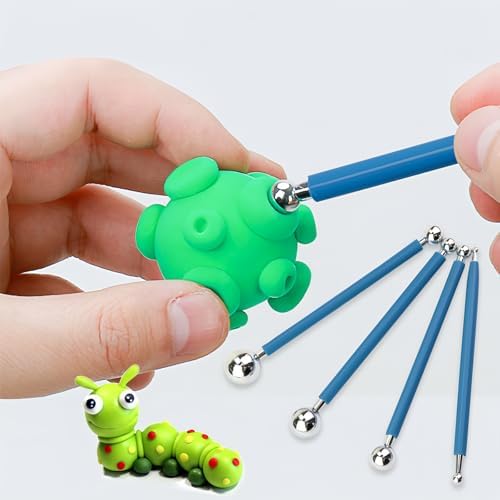 DIYOOHOMY 9 Pcs Polymer Clay Tools, Ball Stylus Silicone Sculpting Tools for Pottery Rock Dot Painting Nail Art Blending Clay Carving Ceramic Drawing DIY Craft Modeling - Image 5