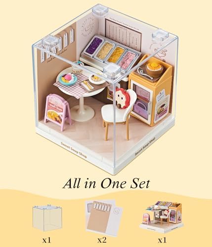 Sweet Soup Shop Super Miniature House Kit - DIY Plastic 3D Model Building Set for Teens, Build Your Own Asian Dessert Shop with Dustproof Case, Creative Craft Gift for Girls Women - Image 5