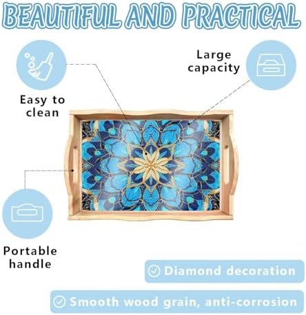 DOTSOPS Mandala Diamond Painting Wooden Serving Tray with Handle for Adults - Image 4