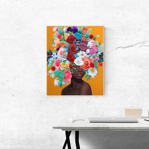 ldazao Paint By Numbers Kit for Adults Flower Color Adult Paint By Number Kits Girl Paint and Sip Kit Canvas Oil Painting Kit DIY Crafts for Women Gift 16x20 Inch Flameless - Image 4