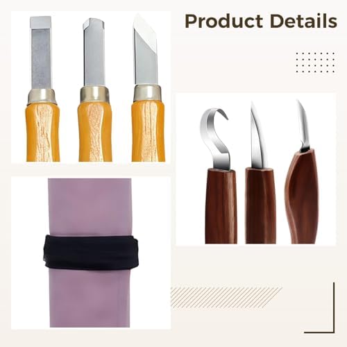 10-In-1 Spoon Knife, Kit Whittling Walnut Wood Carving Knife, Beginners With Leather Gloves, Wax Polishing And Leather Sharpening, Ideal For Woodworking Projects And Crafts - Image 5