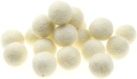 Zasy 30mm Needle Wool Felt Balls Foam Filled Wool Felt Pom Pom Home Decor DIY (White) - Image 2