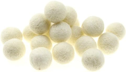 Zasy 30mm Needle Wool Felt Balls Foam Filled Wool Felt Pom Pom Home Decor DIY (White) - Image 2