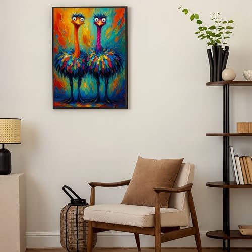 DOTSTART Paint by Numbers for Adults,Two Colorful Ostrich Adult Paint by Number Kits on Canvas,DIY Paint by Numbers Easy,Number Painting Acrylic Oil Painting,for Home Wall Decor 11.8X15.7 inches - Image 3