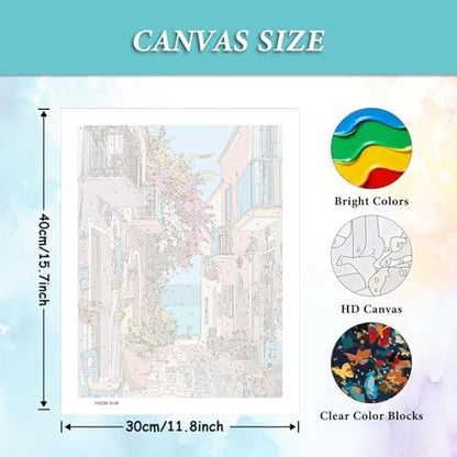 AIBOERL Paint by Numbers Kit for Adults Beginner, Seaside Scenery, 12X16In - Image 3
