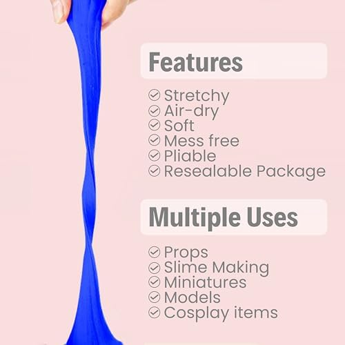 BOHS Foam Clay, Blue Air Dry Modeling Clay, 1.1 lb - Image 2