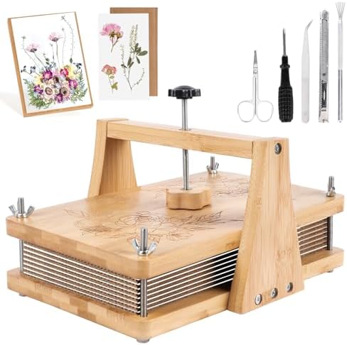NIUGRECF 1Set Large Wooden Flower Press Kit - Even Pressure Flowers Pressed DIY Arts Set for Making Dried Flower/Plant（11in*7in） by NIUGRECFGIVESYOUMORECHOICESFORLIFE