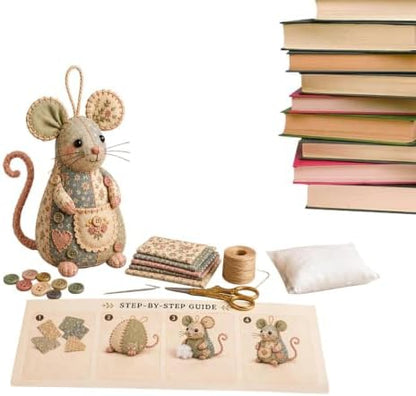 Sewing Project Kits with Buttons Fabric Mouse Home Decor by Unknown