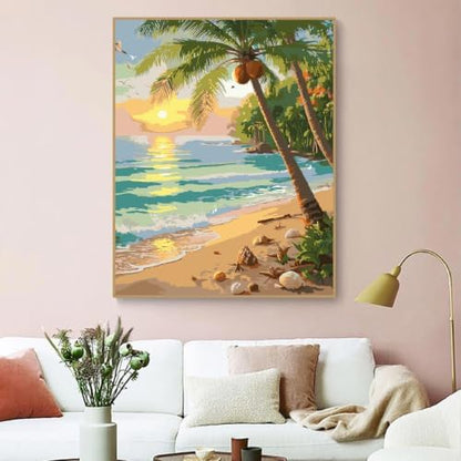 ZRIZQ Beach Paint by Numbers Kit for Adults Beginner,Landscape,16x20 - Image 7