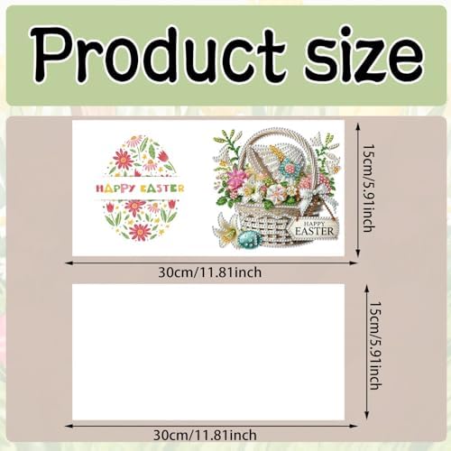 6Pcs Easter Greeting Card DIY Diamond Art Painting Greeting Cards Special Shaped Diamond Blessing Folding Card Kit Arts Crafts for Holiday Festival-Flower Baskets - Image 5
