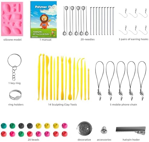 CiaraQ 51-Color Polymer Clay Oven Bake Modeling Kit - Image 4