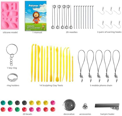 CiaraQ 51-Color Polymer Clay Oven Bake Modeling Kit - Image 4