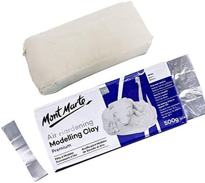 White Modelling Clay Air Dry by Mont Marte, 500g (1.1lb), Ideal Gift for Professional Artists (Pack of 3) - Image 2