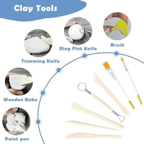 EIGTWEN 20pcs Air Dry Clay for Adults Kit, Full Tools, Ideal for Beginners - Image 4