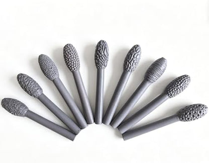 Texture Tool Sets for Clay Art - 9/23pcs Oval Clay Modeling Pattern Rollers Kit with Ergonomic Handles, Small Clay Texture Rollers for Polymer Clay, Pottery (9pcs Single Head) by Unknown