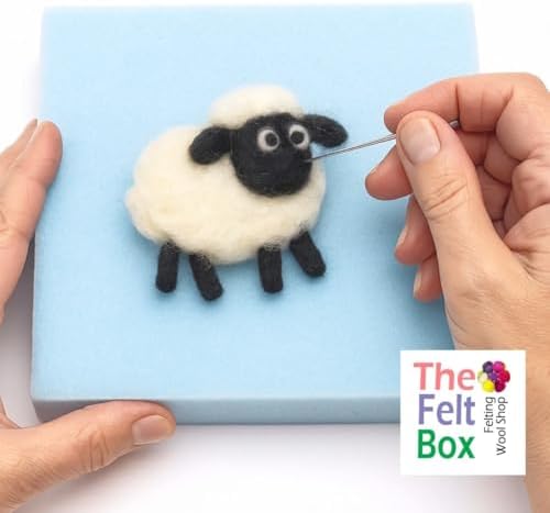 The Felt Box Needle Felting Wool – Black & White Shade Pack, 100g Carded Batts, Short Coarse Fiber for DIY Crafts, Dolls & Animals - Image 7