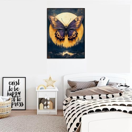 VIGEGU Butterfly Paint by Numbers Kit for Adults Beginner with Framed,Easy Adult Paint by Number Kits on Canvas DIY Painting for Beginners Art by Numbers for Home Wall Decor 10x12 Inch - Image 3