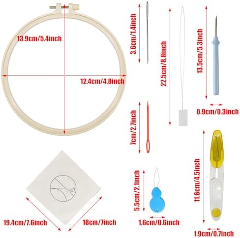 Allazone 6 PCS Punch Needle Coaster Kit with Landscape Patterns Yarns Tools, Felt Embroidery Hoop for DIY Craft - Image 2