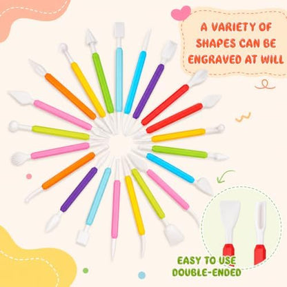 18 PCS Modeling Clay Tools, Double-Ended Air Dry Clay Sculpting Tools Polymer Clays Tool Kit for Beginners Professional Modeling Shaping Dotting Carving Pottery DIY Craft Projects - Image 5