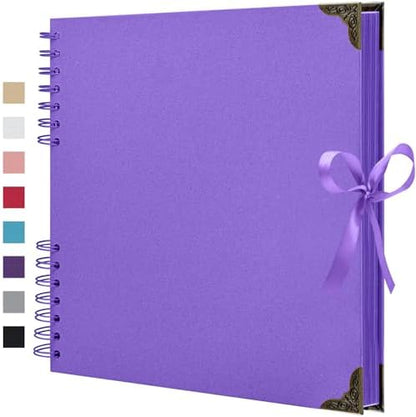 Scrapbook Album 7x7 Inch - Hardcover Kraft Paper Photo Album with 40 Pages, Memory Book for Wedding, Anniversary, Family, Christmas, Baby Shower, Ideal for Preserving Precious Moments by HoneyTolly