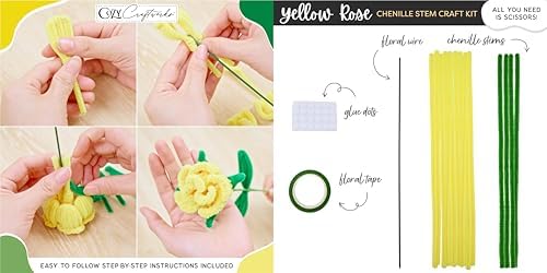 WeVeel Chenille Stem Flower Craft Kit for Adults – Create 6 Colorful Blooms (Lily, Rose, Calla Lily, Tulip, Gerbera & Daisy) – Relaxing DIY Arts & Crafts Kit with All Supplies - Image 4