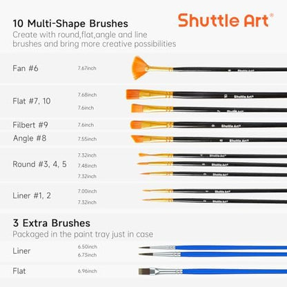 Shuttle Art 58 Pack Watercolor Paint Set, 48 Colors Watercolor Pan with 10 Paint Brushes for Beginners, Artists, Kids & Adults to Water Color Paint, Bullet Journal, Calligraphy Practice - Image 5