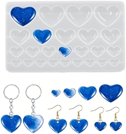 Hitefu Heart Molds Silica Gel 2-Pack White Heart-Shaped Craft Molds - Image 5