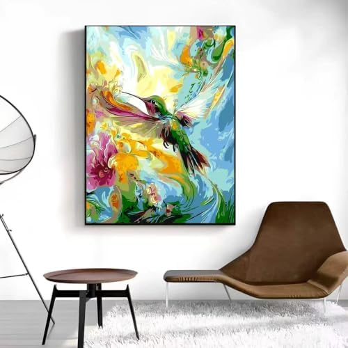 OJTOYART Hummingbird Paint by Numbers Kit for Adults,Paint Canvas 16x20In - Image 4