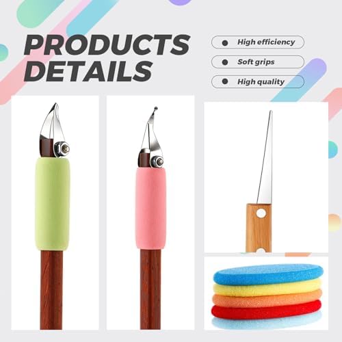 Leriton 2 Pack Clay Carving Tools Pottery Scrapers, Set 3, Multicolor - Image 3