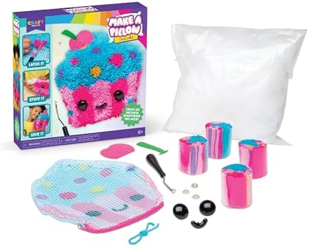 LatchKits Cupcake Pillow - Latch Hook Kits for Kids, Arts and Crafts, Yarn Art, Kids Crafts, Toys for Girls, Birthday Gift for Girls, Easy to Follow Pattern, Hook Included, Craft Kits, Ages 6+ - Image 3