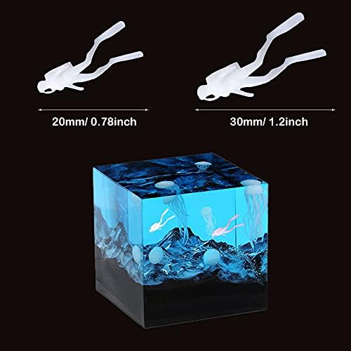 Woohome 16 PCS Jewelry Making Supplies - Resin Moulds & Fillers, 3D Mini Cruise Ship Whale Jellyfish Diver Moulds for Art Resin Crafts - Image 4