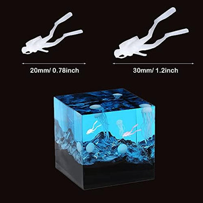 Woohome 16 PCS Jewelry Making Supplies - Resin Moulds & Fillers, 3D Mini Cruise Ship Whale Jellyfish Diver Moulds for Art Resin Crafts - Image 4