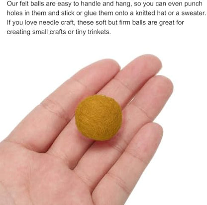 PATIKIL Wool Felt Balls Beads Wool Felting Pom 2cm 20mm Light Yellow for Home Decor DIY Crafts Handcrafts Project Pack of 20 - Image 4