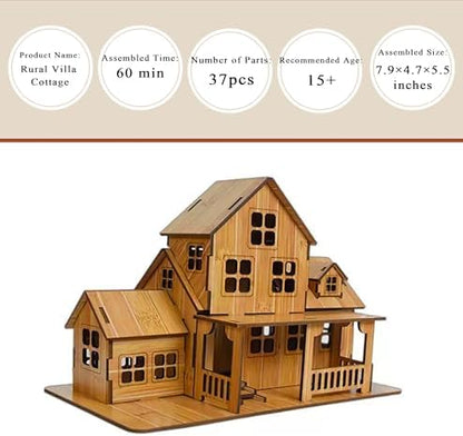 Log Cabin 3D Wooden House Puzzle,DIY Mini Building Model Kit，001 - Image 5