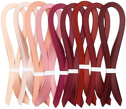 ODETOJOY 360pcs Quilling Paper Strips Burgundy 3mm 5mm 10mm Quill Strip Claret Rolled Paper Filigree Strip Crimson Curled Scroll Coil Paper Strip-21inch 120pcs/bag (3mm/5mm/10mm) - Image 7