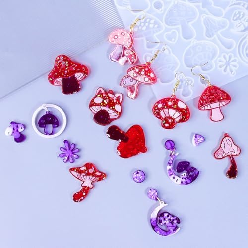 3 PCS Mushroom Earring Resin Molds for DIY Earrings Pendants Keychains - Image 3