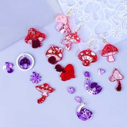3 PCS Mushroom Earring Resin Molds for DIY Earrings Pendants Keychains - Image 3
