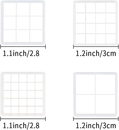 Xaekicr Grid Square Polymer Clay Cutters Set – 4PCS Geometric Clay Cutters for DIY Jewelry Making, Clay Tools for Polymer Clay Molds and Earring Projects