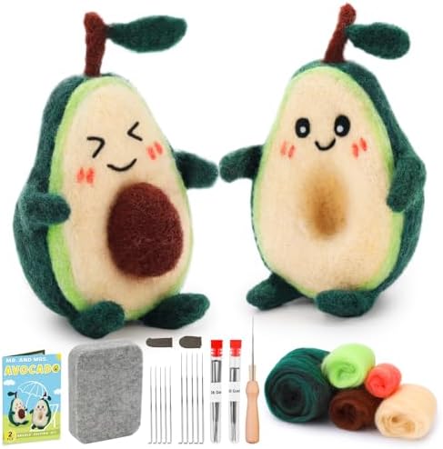 OEHPICC 2 Pcs Avocado Needle Felting Kit, Needle Felting Kits for Adults by OEHPICC