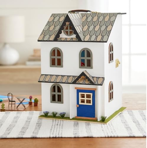 Make Market Dollhouse, Unfinished Two-Story Hinged Wood Craft Kit, Natural, 9" x 13", 1-Pack - Image 2