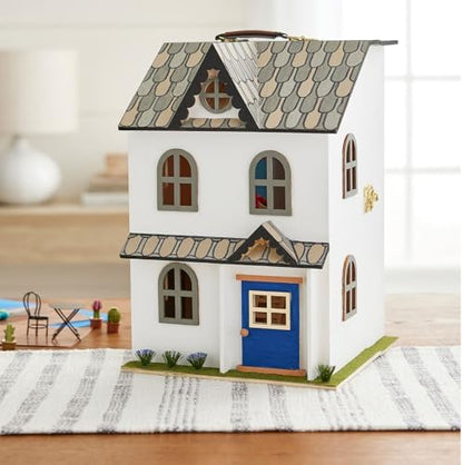 Make Market Dollhouse, Unfinished Two-Story Hinged Wood Craft Kit, Natural, 9" x 13", 1-Pack - Image 2