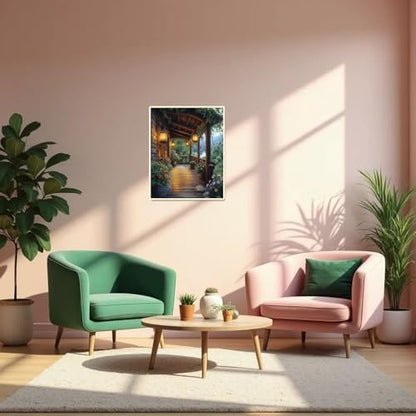 obterie Landscape Paint by Numbers Kit for Adults Beginner Garden Oil Painting Kit Adult Paint by Number Kits on Canvas DIY Painting for Beginners Art by Numbers for Gifts Home Wall Decor 16x20 Inch - Image 5
