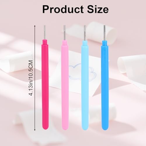 4pcs Paper Quilling Tools, Slotted Curling Pens Paper Flower Rolling Tools for DIY Quilled Creations Card Making Art Crafts Handmade Scrapbooking Supplies (4 Colors) - Image 2